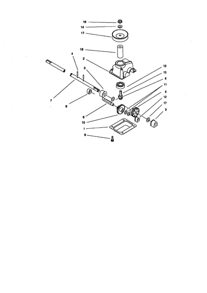 Gear Case Assembly Diagram and Parts List for 10331 8900001 AND UP Lawn Boy Lawn Mower